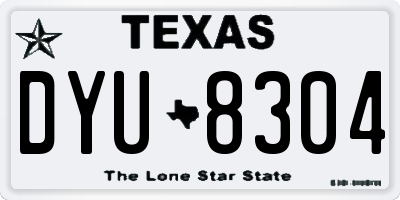 TX license plate DYU8304