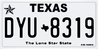 TX license plate DYU8319