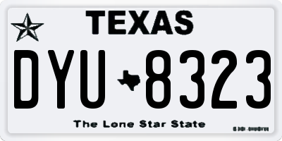 TX license plate DYU8323