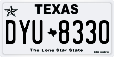 TX license plate DYU8330