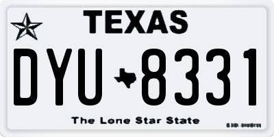TX license plate DYU8331