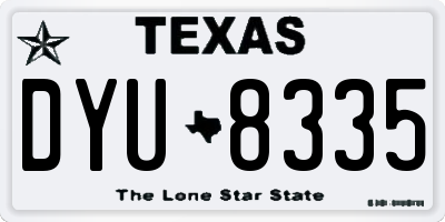 TX license plate DYU8335