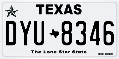 TX license plate DYU8346
