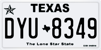 TX license plate DYU8349