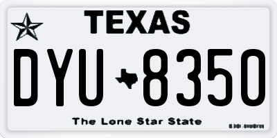 TX license plate DYU8350