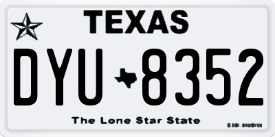 TX license plate DYU8352