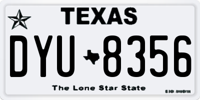 TX license plate DYU8356