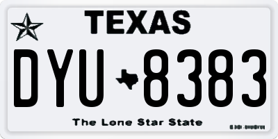 TX license plate DYU8383