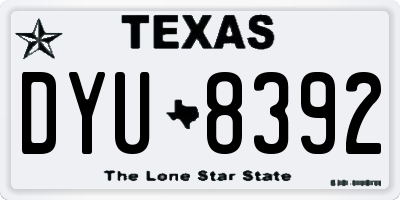 TX license plate DYU8392