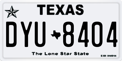 TX license plate DYU8404