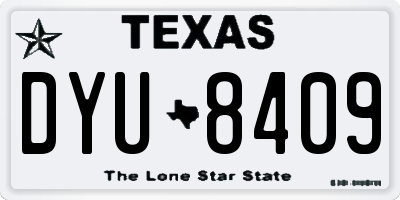 TX license plate DYU8409