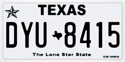 TX license plate DYU8415