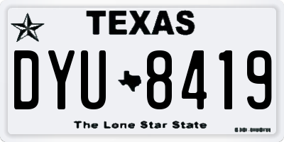 TX license plate DYU8419