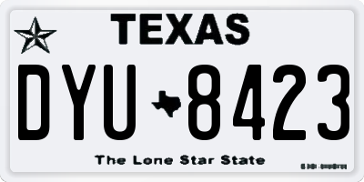 TX license plate DYU8423