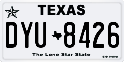 TX license plate DYU8426