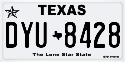 TX license plate DYU8428