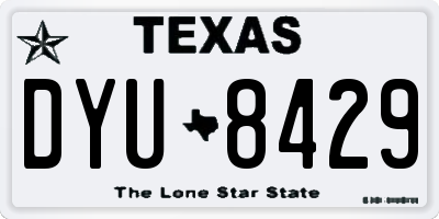 TX license plate DYU8429