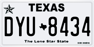 TX license plate DYU8434