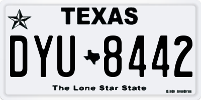 TX license plate DYU8442