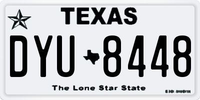 TX license plate DYU8448