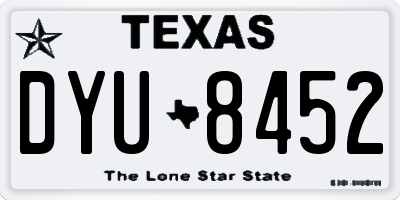 TX license plate DYU8452