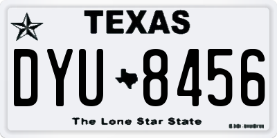 TX license plate DYU8456