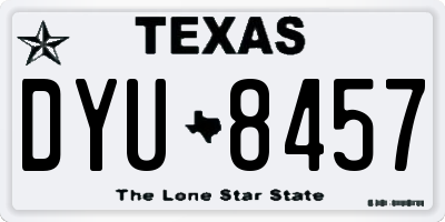 TX license plate DYU8457