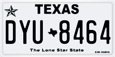 TX license plate DYU8464