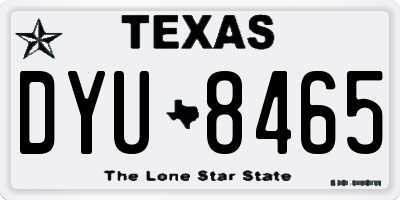 TX license plate DYU8465