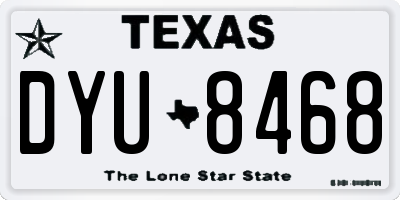 TX license plate DYU8468