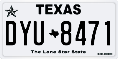 TX license plate DYU8471