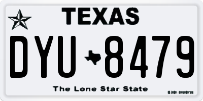 TX license plate DYU8479