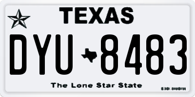 TX license plate DYU8483