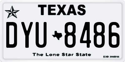 TX license plate DYU8486