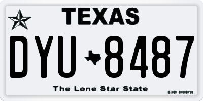 TX license plate DYU8487