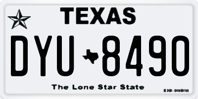 TX license plate DYU8490