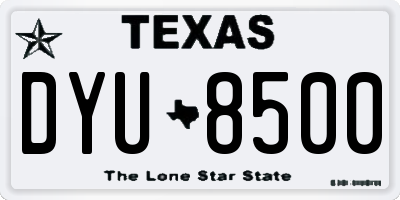 TX license plate DYU8500