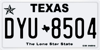 TX license plate DYU8504