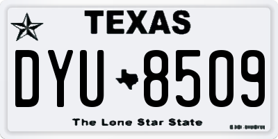 TX license plate DYU8509