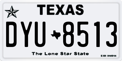 TX license plate DYU8513