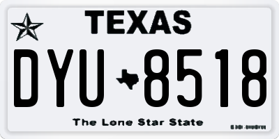 TX license plate DYU8518
