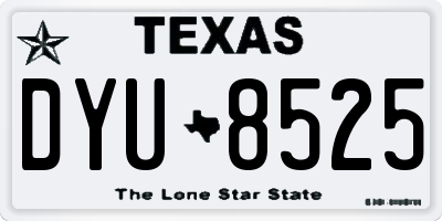 TX license plate DYU8525
