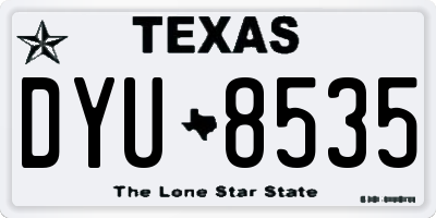 TX license plate DYU8535