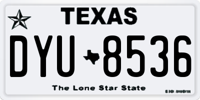 TX license plate DYU8536