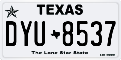 TX license plate DYU8537