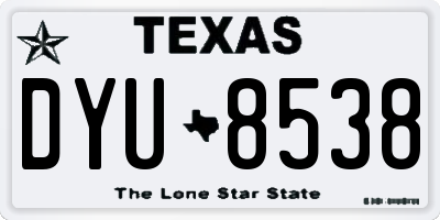 TX license plate DYU8538