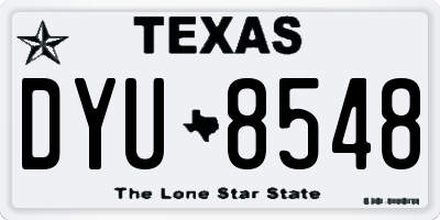 TX license plate DYU8548