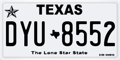 TX license plate DYU8552