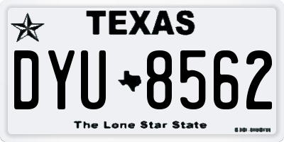 TX license plate DYU8562