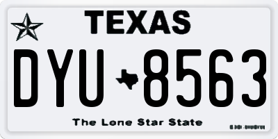 TX license plate DYU8563